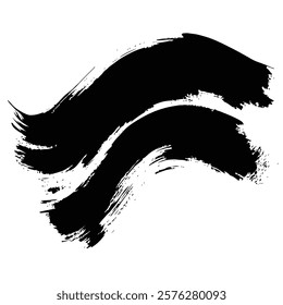 Black Grunge Brush Stroke Vector