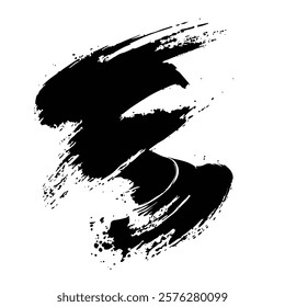 Black Grunge Brush Stroke Vector