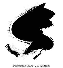Black Grunge Brush Stroke Vector