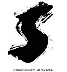 Black Grunge Brush Stroke Vector