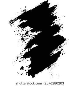Black Grunge Brush Stroke Vector
