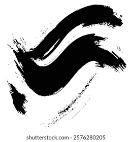 Black Grunge Brush Stroke Vector