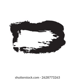 Black grunge brush stroke vector design. Abstract black ink brush stroke on white background, perfect for banners, design elements, or artistic grunge-style decoration
