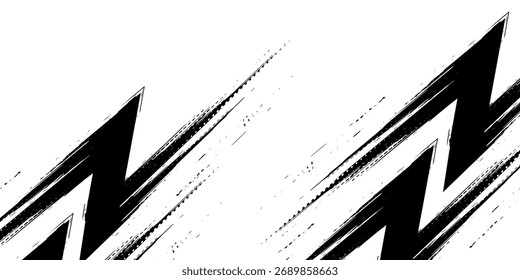 Negro trazo de pincel grunge en el fondo blanco