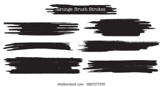 Black Grunge brush strokes collection
