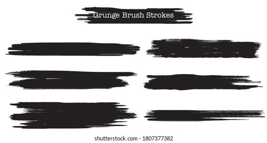 Black Grunge brush strokes collection