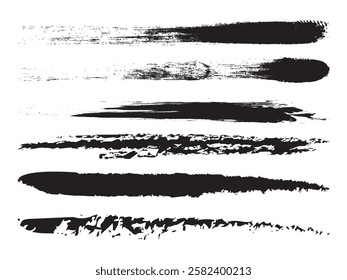 Black Grunge Brush Strokes for Design Overlays