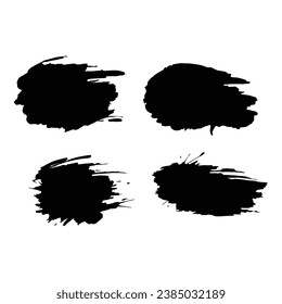 Black Grunge Brush Strokes for Distinctive Design Elements