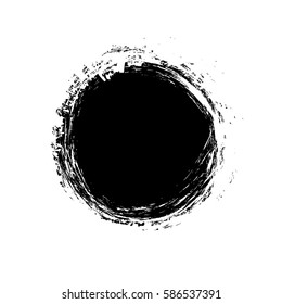 Black Grunge Circle Ink Splash Background Stock Vector (Royalty Free ...