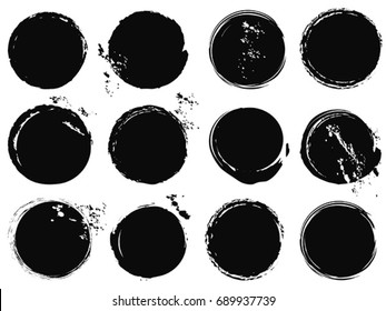 black grunge circle splashes