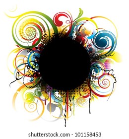 Black grunge color circle