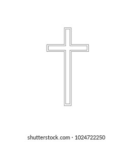 black grunge cross icon, simple Christian cross sign