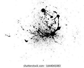 Black Grunge Distressed Splatter Splash