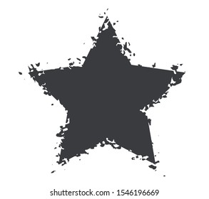 Black grunge distressed star shape.