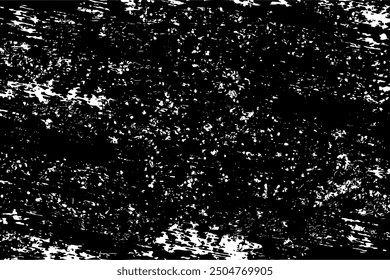 Black grunge Distressed texture Transparent Background, design element Gritty effect.