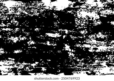 Black grunge Distressed texture Transparent Background, design element Gritty effect.
