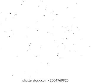 Black grunge Distressed texture Transparent Background, design element Gritty effect.