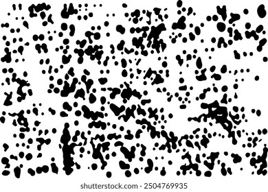 Black grunge Distressed texture Transparent Background, design element Gritty effect.