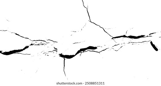 Black grunge effect on white background. White black grey wall, floor with pattern and cracks