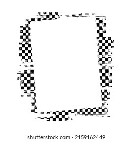 Elementos de grifo negro con marco de bandera de rectángulo de raza aislado en fondo blanco