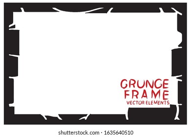 Black grunge frame. Abstract vector template with space for text