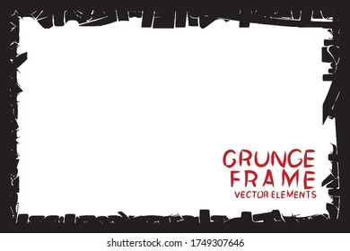 Marco negro grunge. Plantilla de vector abstracto con espacio para texto