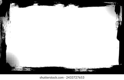black grunge frame border empty template