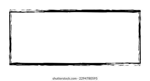 Black grunge frame for design. Vector isolated on white background.