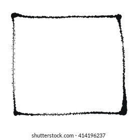 Black grunge frame isolated on the white 