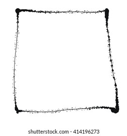 Black grunge frame isolated on the white 