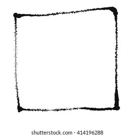 Black grunge frame isolated on the white 