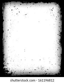 Black grunge frame isolated. Vector illustration
