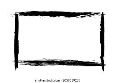 Black Grunge Frame On White Background Stock Vector (Royalty Free ...