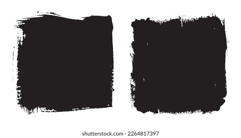 Black grunge frames. Abstract distress backgrounds.