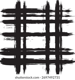 Patrón de rejilla grunge negro, textura abstracta y áspera.