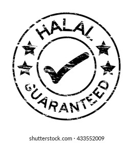 Black grunge HALAL stamp