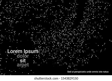 Black grunge halftone vector background in retro style. Vector template abstract geometric art background. Trendy modern style. Abstract template. Abstract geometric shape. Fashionable cover design