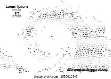 Black grunge halftone vector background in retro style on a white halftone background. Vector pattern abstract geometric art background.