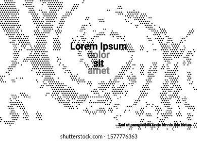 Black grunge halftone vector background in retro style on a white halftone background. Vector pattern abstract geometric art background.