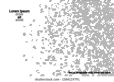 Black grunge halftone vector background in retro style on a white halftone background. Vector pattern abstract geometric art background.