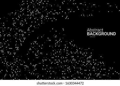 Black grunge halftone vector background in retro style. Vector template abstract geometric art background. Trendy modern style. Abstract template. Abstract geometric shape. Fashionable cover design