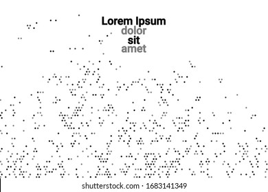 Black grunge halftone vector background in retro style on a white halftone background. Vector pattern abstract geometric art background.