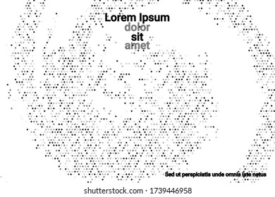 Black grunge halftone vector background in retro style on a white halftone background. Vector pattern abstract geometric art background.