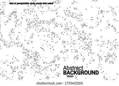 Black grunge halftone vector background in retro style on a white halftone background. Vector pattern abstract geometric art background.
