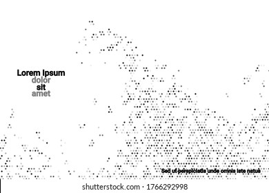 Fondo vectorial de medio tono negro grunge en estilo retro sobre un fondo de medio tono blanco. Fondo de arte geométrico abstracto del patrón vectorial.