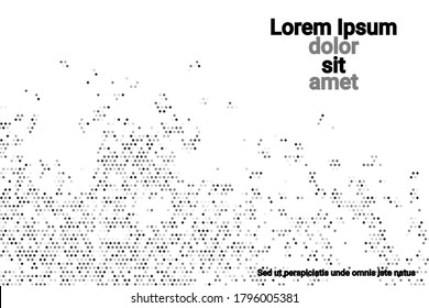 Black grunge halftone vector background in retro style on a white halftone background. Vector pattern abstract geometric art background.