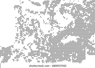 Fondo vectorial de medio tono negro grunge en estilo retro sobre un fondo de medio tono blanco. Fondo de arte geométrico abstracto del patrón vectorial.