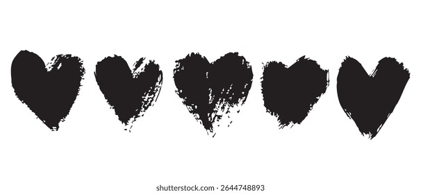 Imagen de fondo de corazones de grunge negro.