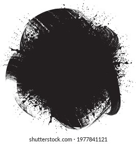 Black Grunge Ink Splash  Explosion with Grunge Text Lettering - Boom - Quote Cartoon Typographical Poster . Vector .