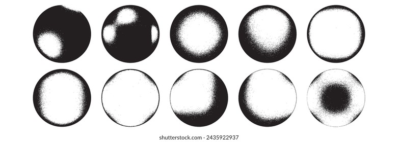 black grunge ink stamp circle collection, round shape stamp eps 10